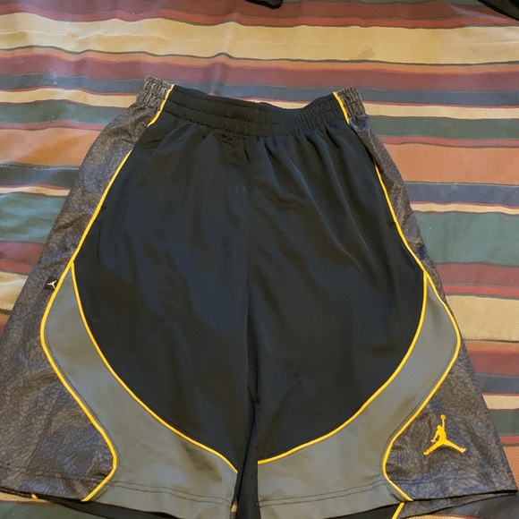Jordan Men's Black and Gold Athletic Shorts - Picture 1 of 4